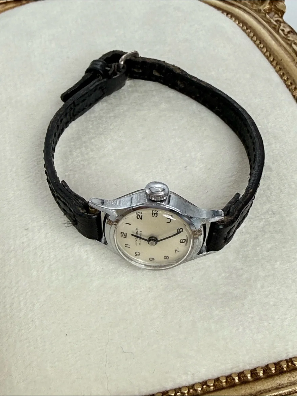 vintage Junghans women's watch tiny silver -tone case mechanical